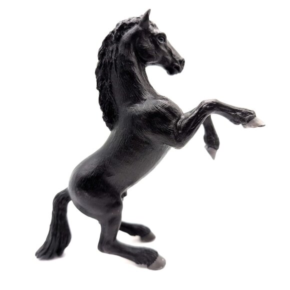 RARE Vtg Schleich Rearing Black Morgan Stallion Horse Figurine c.1997 5x4.5" VGC - Picture 2 of 10